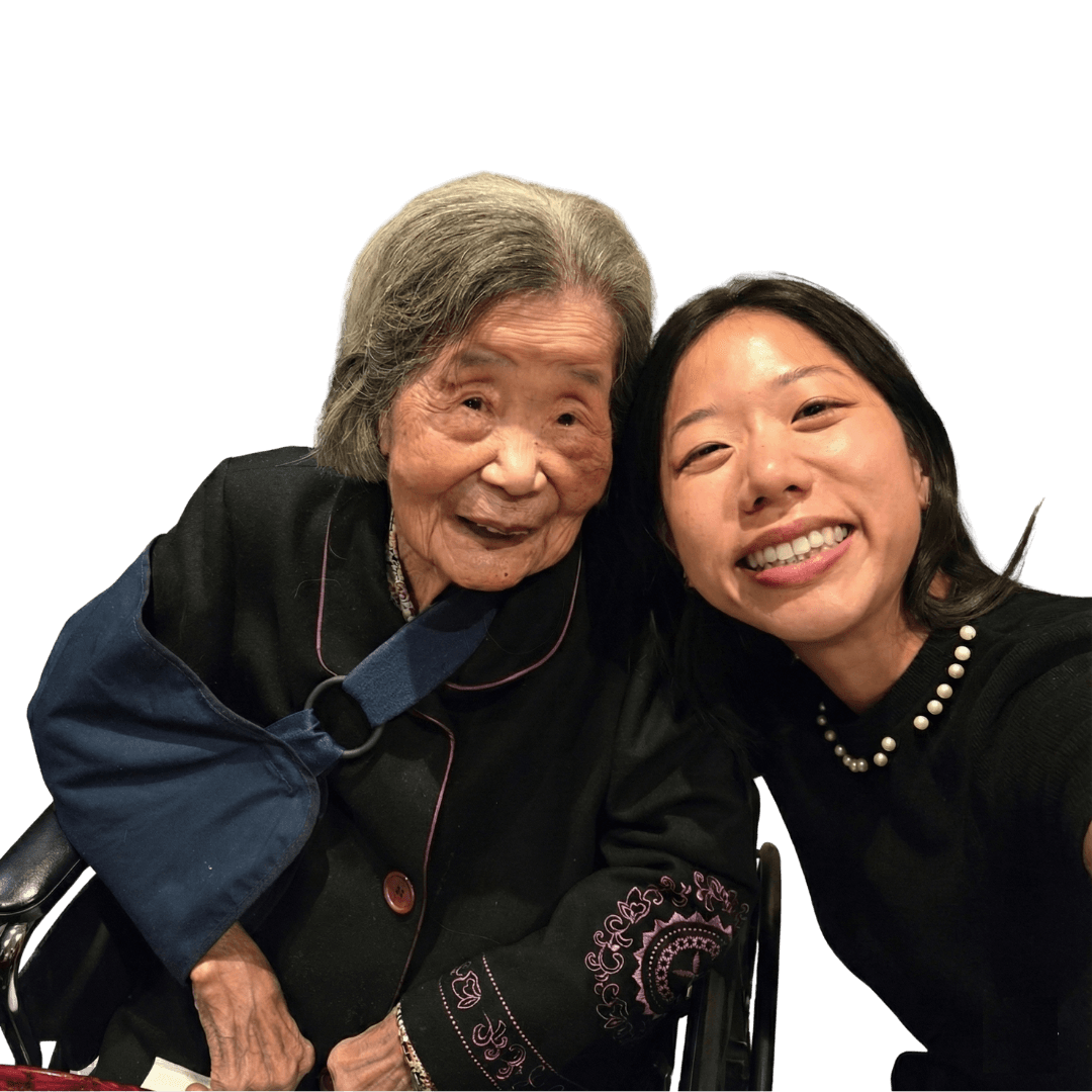 Annie Yu with her grandmother