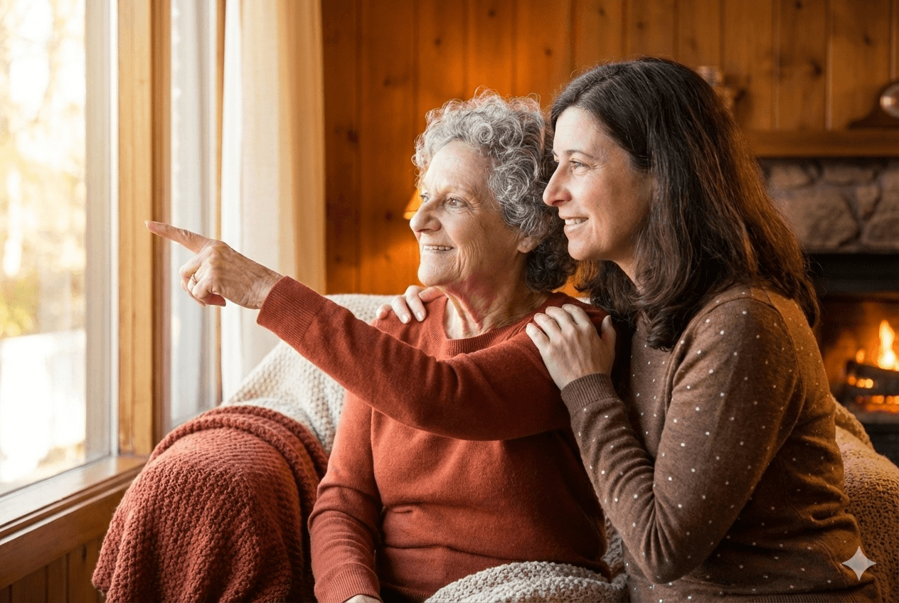 Warm family care background